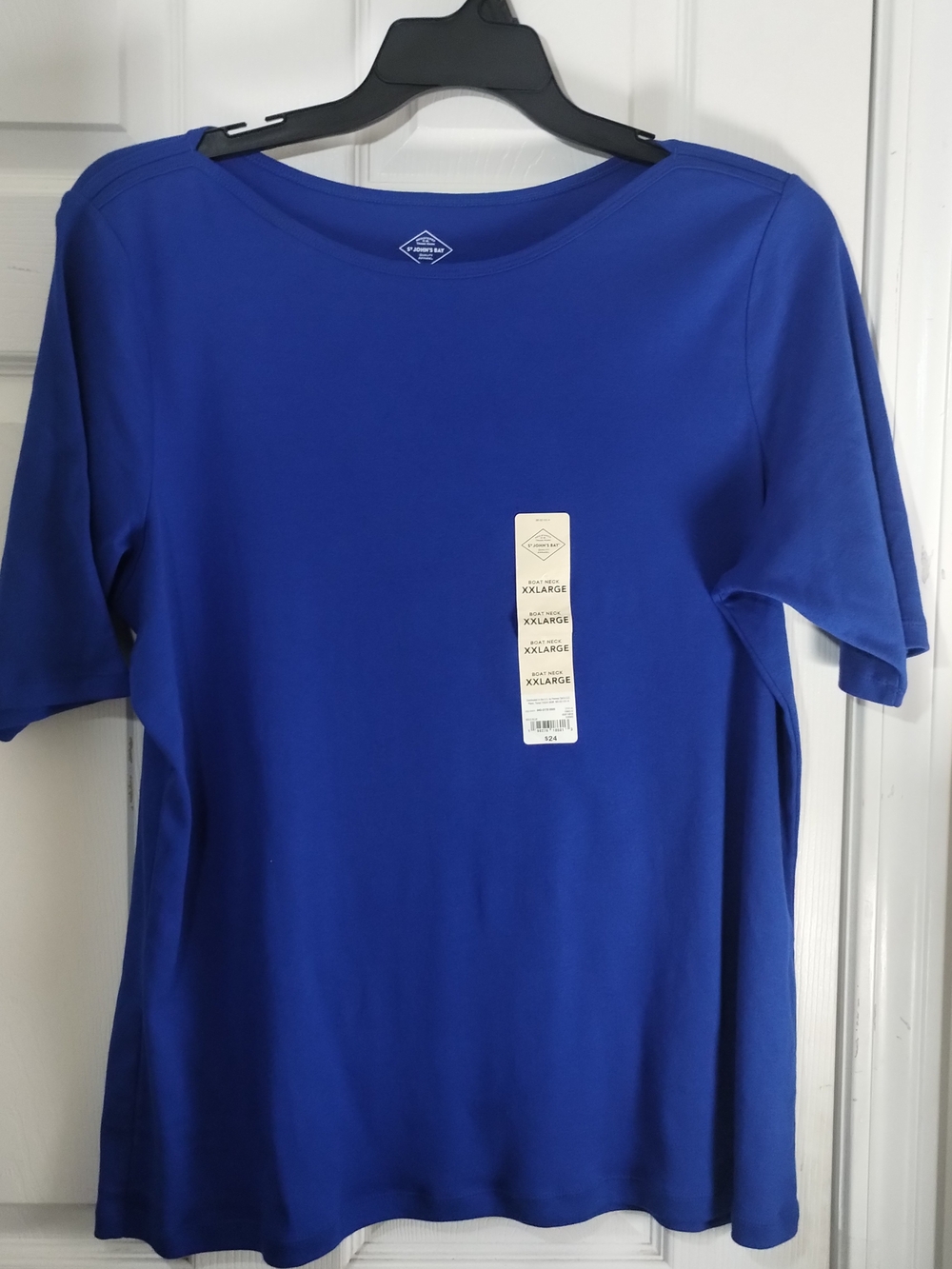 NWT St. John's Bay Short Sleeve Classic BoatNeck Tee - Royal Blue